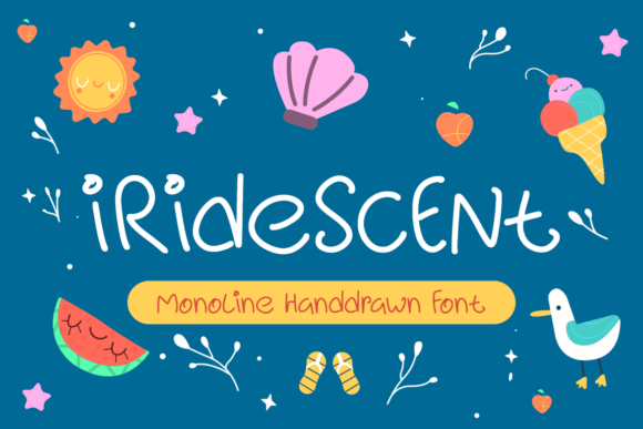 Iridescent Font: A Playful Handdrawn Typeface for Publishing