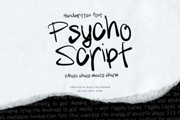 Psycho Script: An Expressive Handwritten Font for Raw Brand Identity